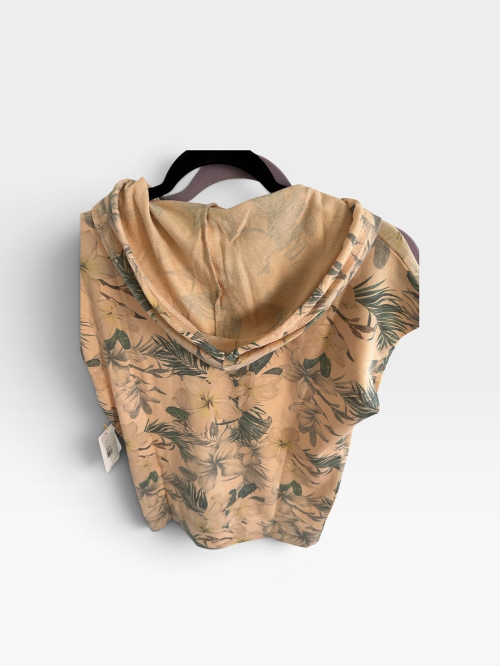 PJ Salvage Peach and Flower Lounge Top with Hood XS NWT
